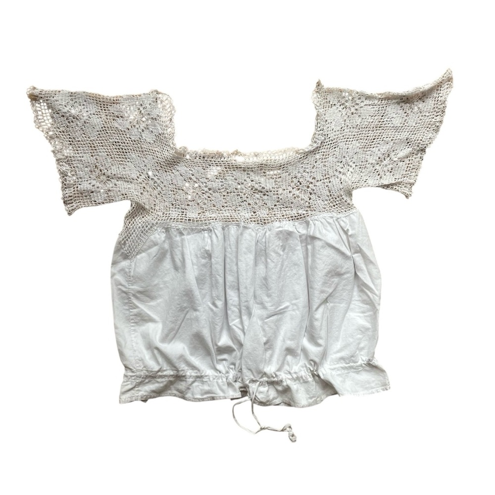 Antique Lace Crochet White Corset Cover